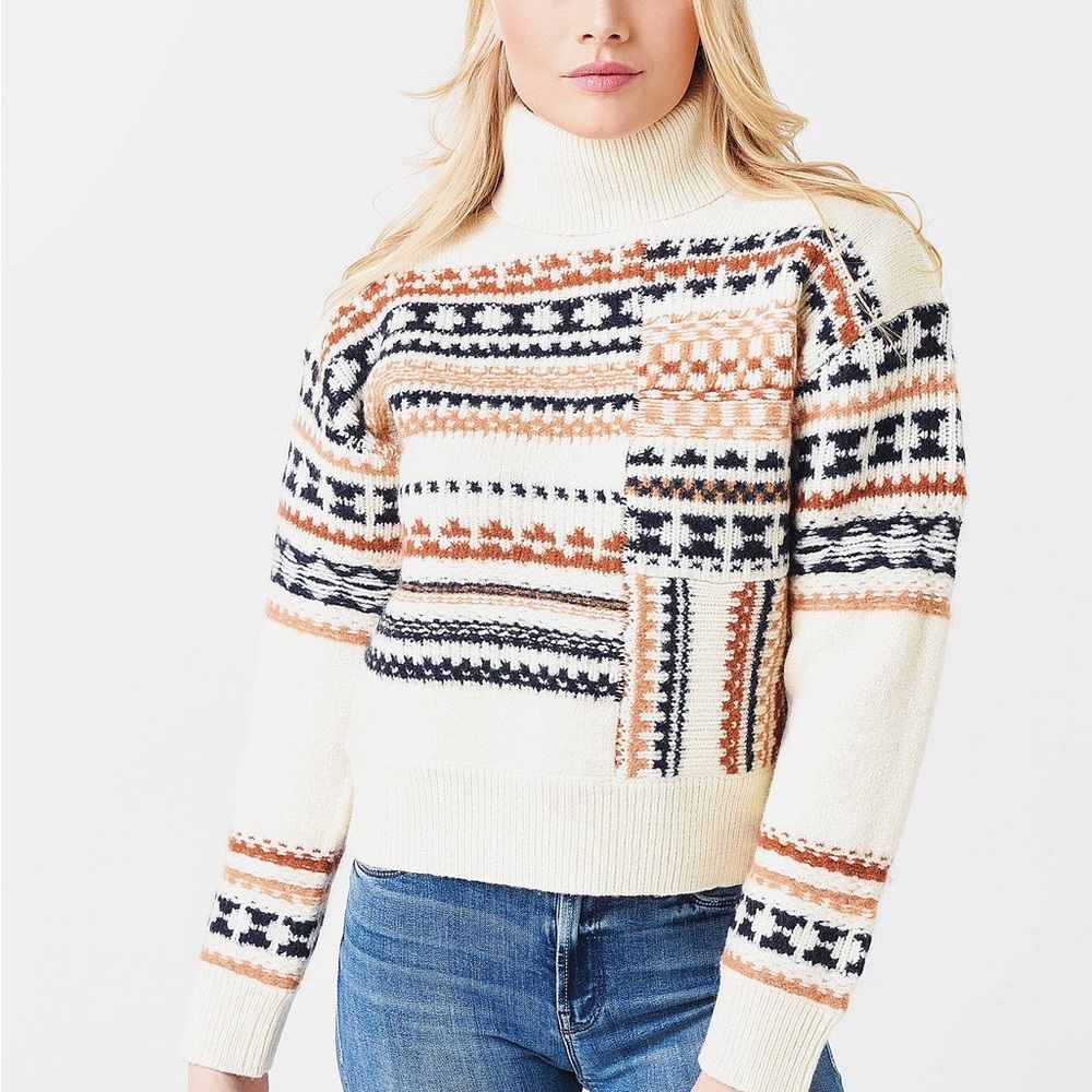 A.L.C. Multicolor Patterned Crew Neck Sweater $129 - image 3